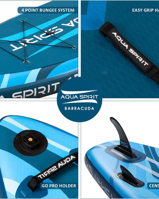  Aqua Spirit Barracuda Inflatable Stand-Up Paddle Board (SUP)/Kayak 10’6”