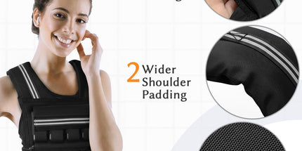 Adjustable Weighted Vest for Women and Men, 0.8–10Kg/1.1–20Kg/1.5–30Kg Reflective Running Vest with Light Weights, Ideal for Fitness Workout, Muscle Building & Home Gym Strength
