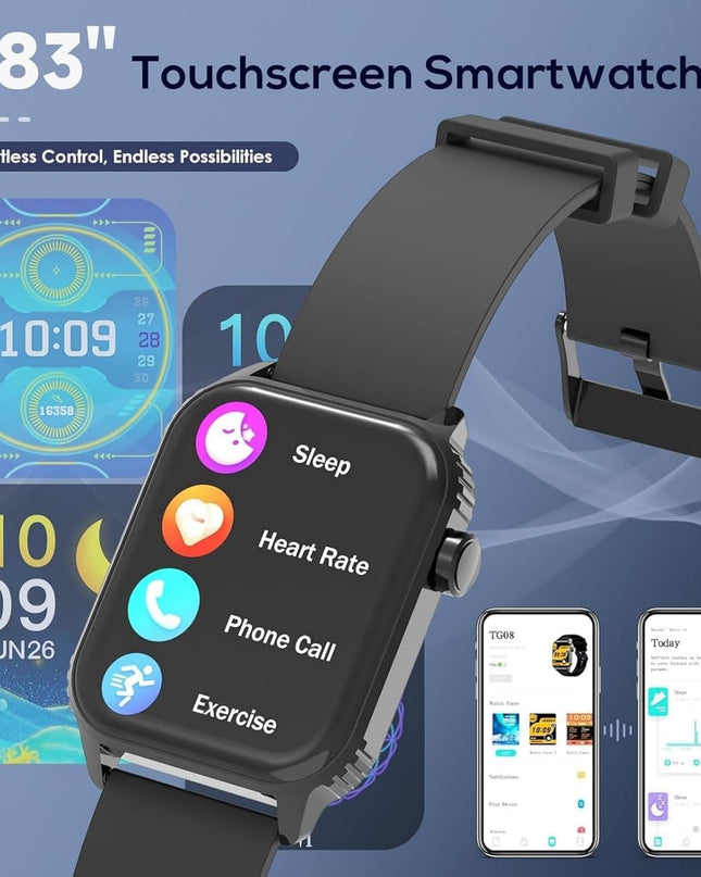 Smart Watch for Men – 1.83" HD Touchscreen Fitness Tracker