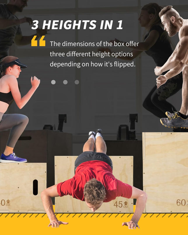 HOMCOM 3-in-1 Wooden Plyo Box