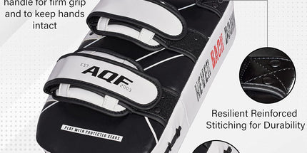 AQF Thai Kick Boxing Strike Curved Arm Pad – PRO MMA Focus Punch Shield Mitt