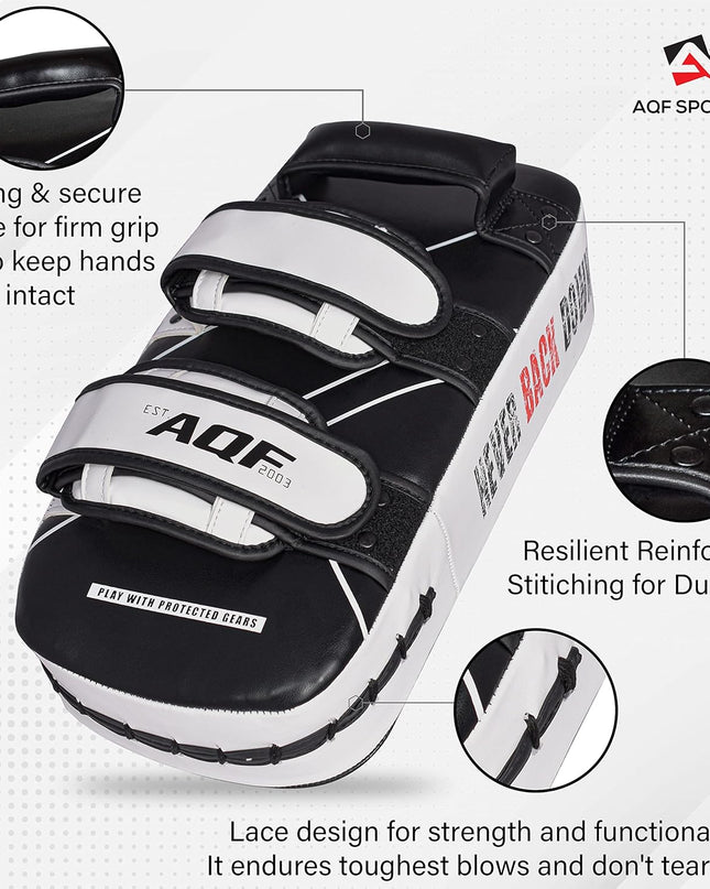 AQF Thai Kick Boxing Strike Curved Arm Pad – PRO MMA Focus Punch Shield Mitt