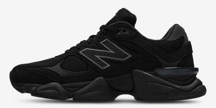 New Balance 9060 Men Running Shoe Triple Black Suede | Free Next Day Delivery