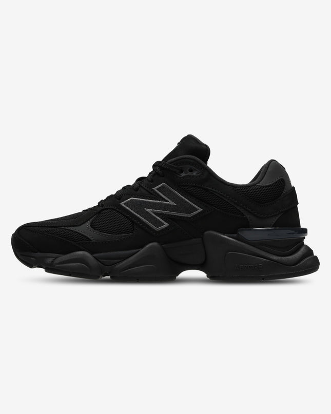 New Balance 9060 Men Running Shoe Triple Black Suede | Free Next Day Delivery