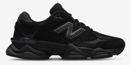 New Balance 9060 Men Running Shoe Triple Black Suede | Free Next Day Delivery