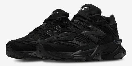 New Balance 9060 Men Running Shoe Triple Black Suede | Free Next Day Delivery