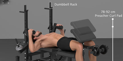 HOMCOM 6-in-1 Adjustable Weight Bench