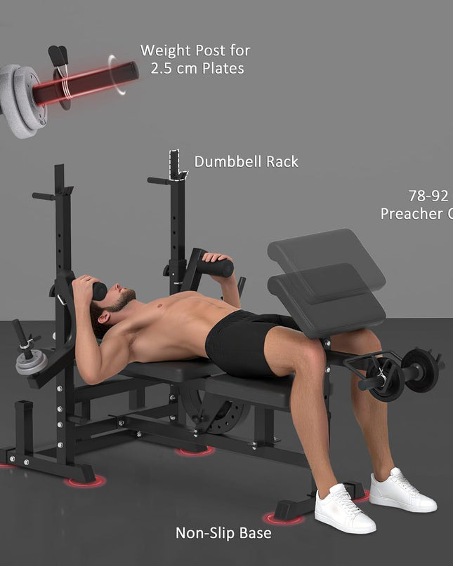 HOMCOM 6-in-1 Adjustable Weight Bench
