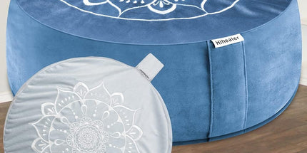Hihealer Large Meditation Cushion with Extra Velvet Cover – Traditional Tibetan Zafu Pillow