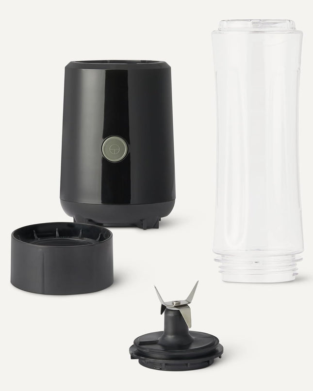 Portable Smoothie Blender with 2 Travel Cups, 600Ml, 300W, Black