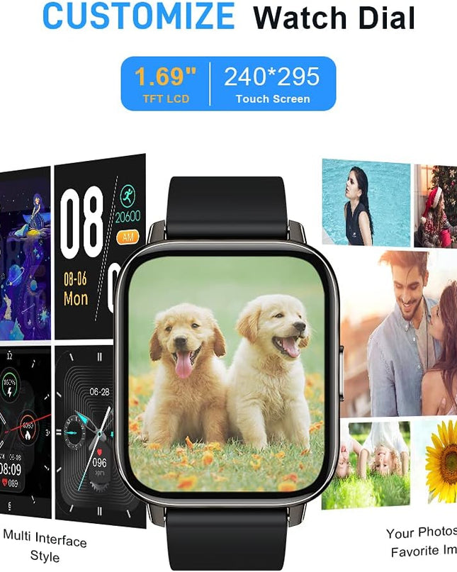 1.69" Touch Screen Fitness Tracker Smartwatch