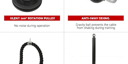 LFJ Fitness Cable Pulley System – Home Gym Strength Trainer