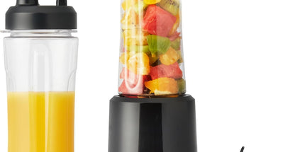 Portable Smoothie Blender with 2 Travel Cups, 600Ml, 300W, Black