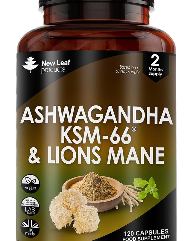 Ashwagandha KSM-66 & Lion’s Mane Capsules