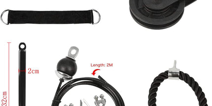 LFJ Fitness Cable Pulley System – Home Gym Strength Trainer