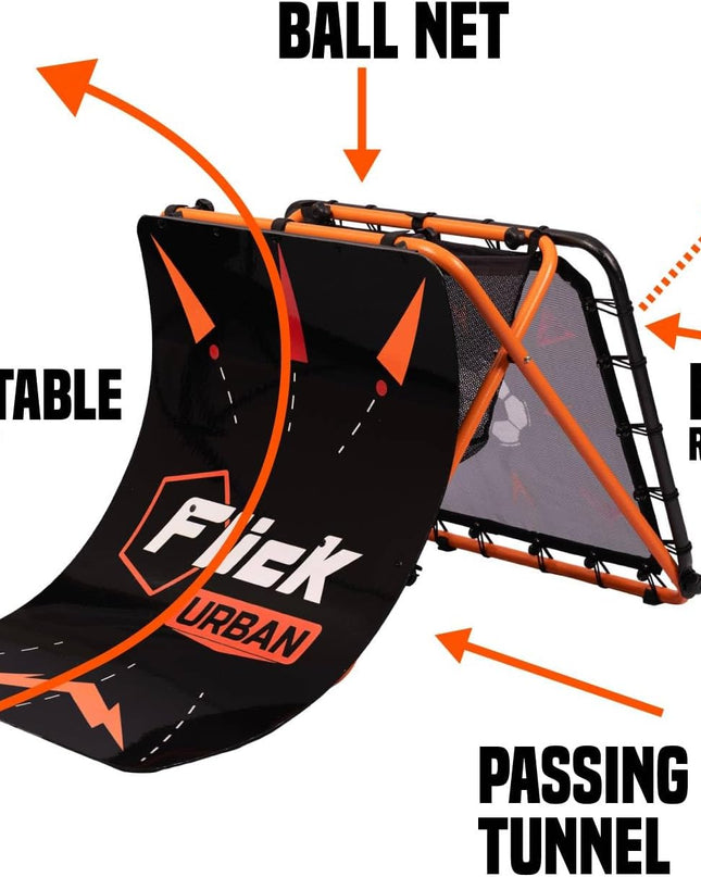 FLICK Urban Skills Trainer - 4-In-1 Football Rebounder Board, 