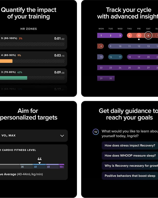 WHOOP 5.0/MG Activity Tracker – Health & Fitness Wearable -12 month membership