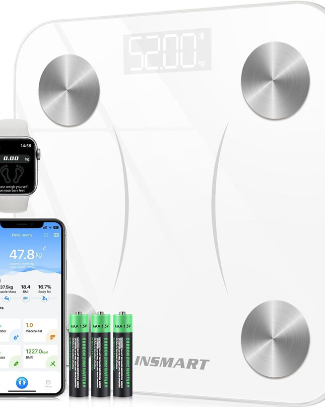 INSMART Bluetooth Body Fat Scales – Smart Digital Body Composition Analyzer
