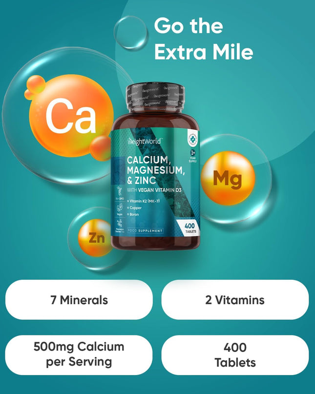  WeightWorld Calcium, Magnesium, Zinc & Vitamin D Supplement