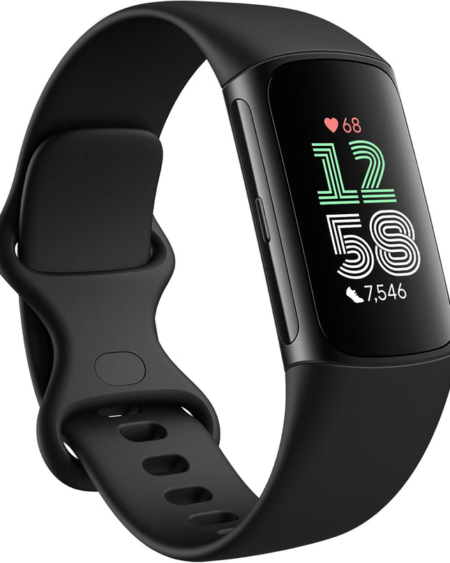 Fitbit Charge 6 Activity Tracker – Obsidian/Black Aluminum 6 MONTH MEMBERSHIP