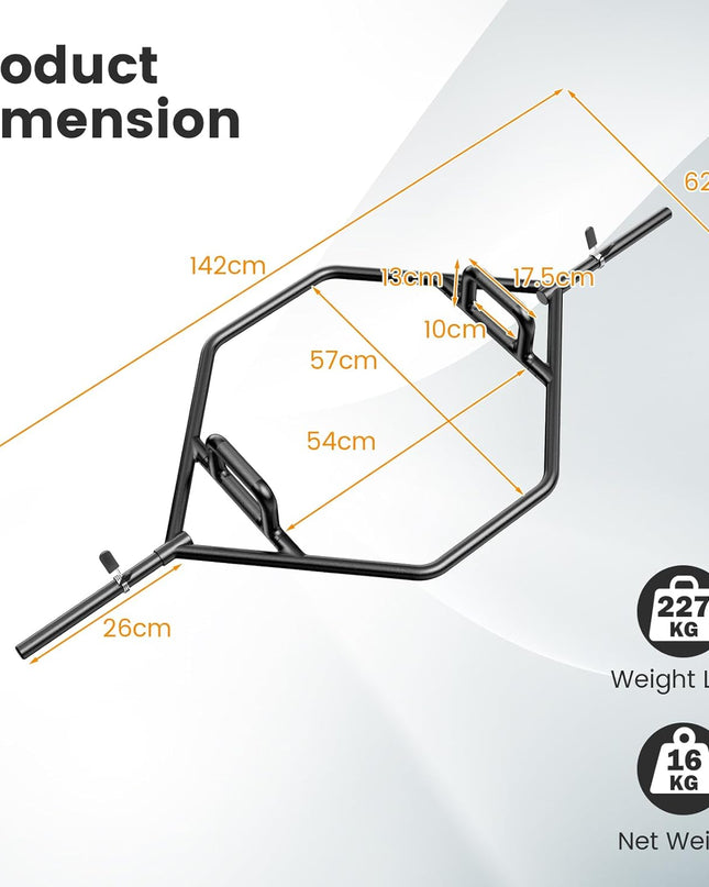  COSTWAY Olympic Hex Bar, 56” Steel Deadlift Trap Bar