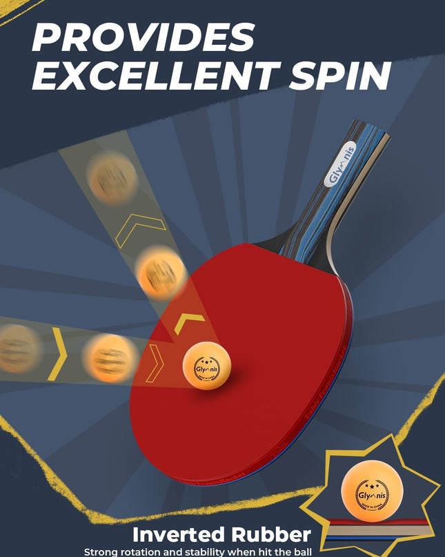 Glymnis Table Tennis Set of 4 – Complete Family Ping Pong Kit