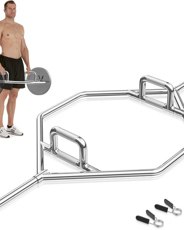  COSTWAY Olympic Hex Bar, 56” Steel Deadlift Trap Bar