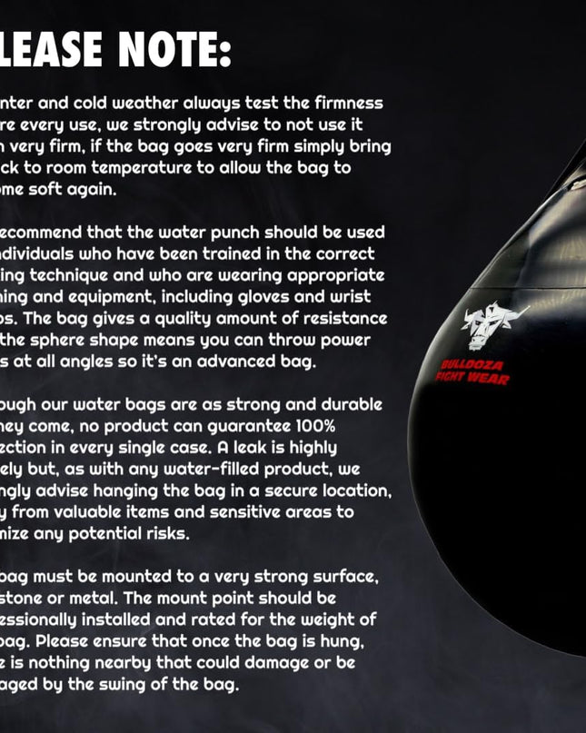  Bull Doza Fight Wear Pro Water Punch Bag – Medium