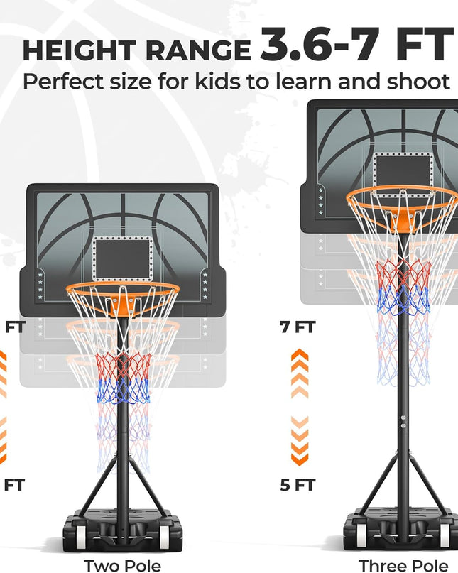 Yohood Portable Basketball Hoop & Stand – Adjustable Height