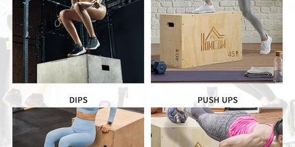 HOMCOM 3-in-1 Wooden Plyo Box