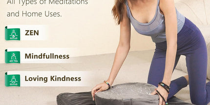 Hihealer Large Meditation Cushion with Extra Velvet Cover – Traditional Tibetan Zafu Pillow