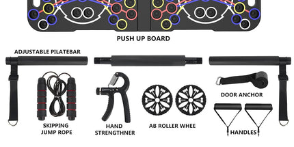 uewidfay Multi-Function Push-Up Board & Ab Roller Set