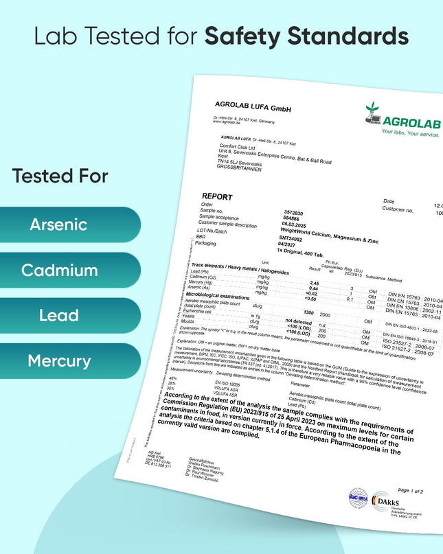  WeightWorld Calcium, Magnesium, Zinc & Vitamin D Supplement