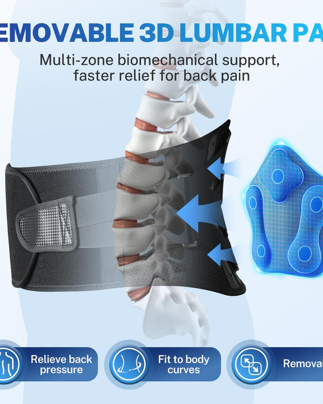Back Brace for Lower Back Pain – Lumbar Support with Carbon Fiber Stays