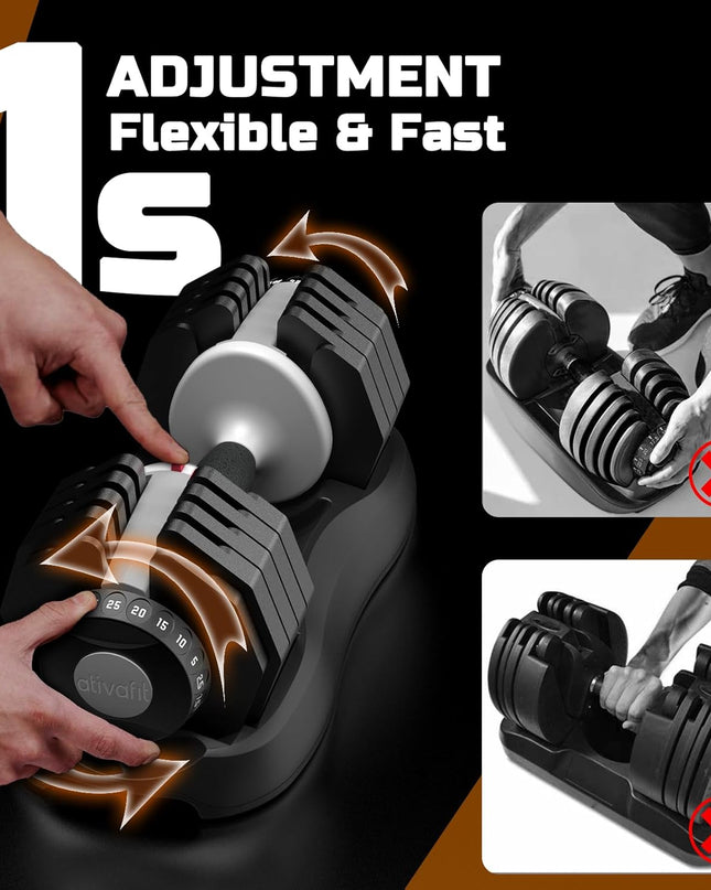 ATIVAFIT 10-in-1 Adjustable Dumbbells
