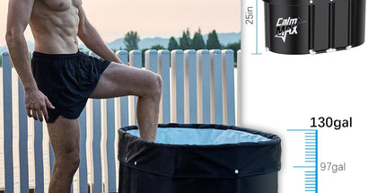 CalmMax Oval Ice Bath Tub with Lid – 492L Portable Cold Plunge (105cm)