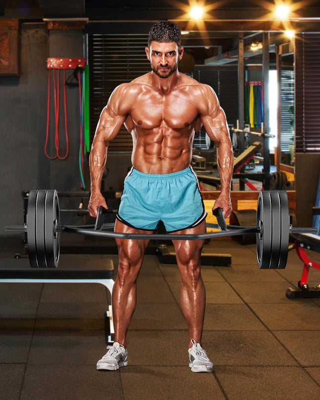  COSTWAY Olympic Hex Bar, 56” Steel Deadlift Trap Bar