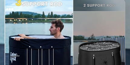 CalmMax Oval Ice Bath Tub with Lid – 492L Portable Cold Plunge (105cm)
