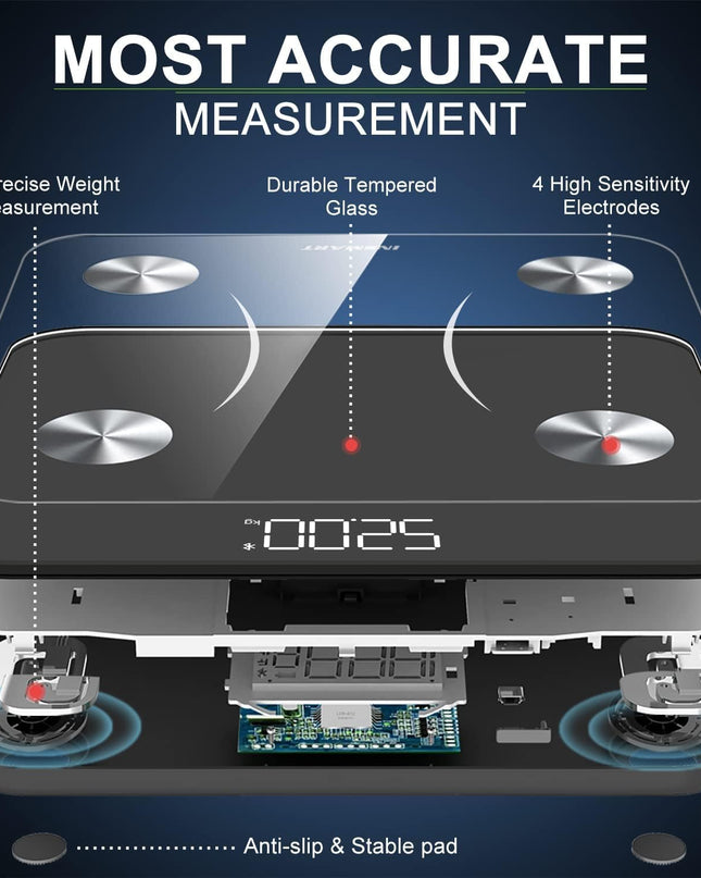 INSMART Bluetooth Body Fat Scales – Smart Digital Body Composition Analyzer