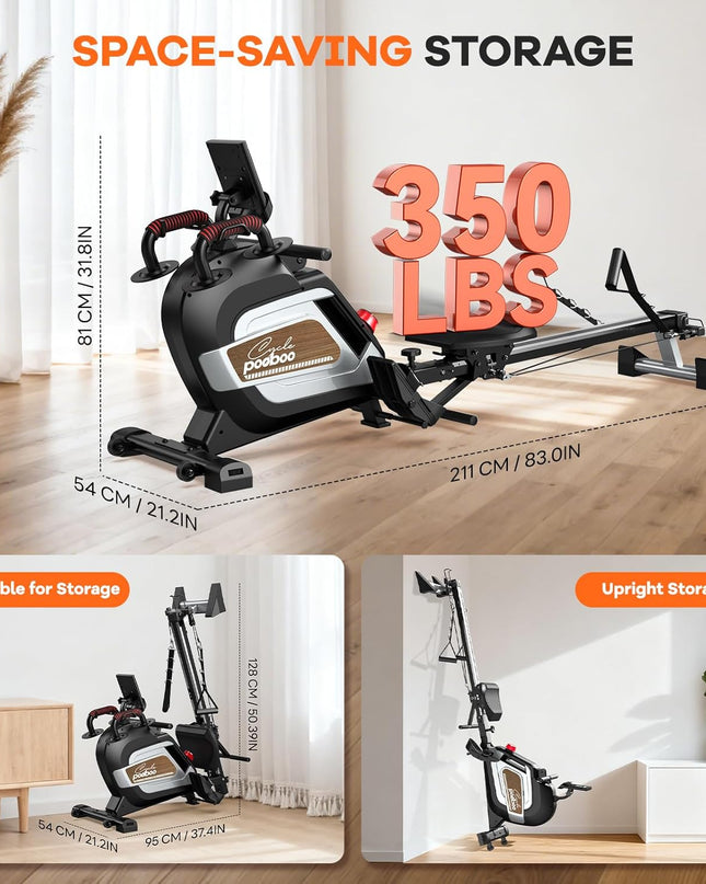 pooboo H015 Magnetic Rowing Machine with Cable System