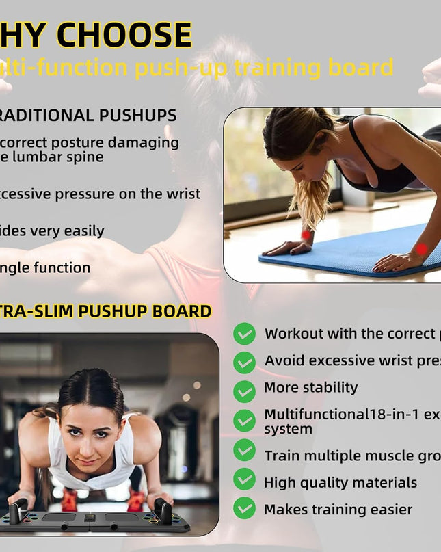 Transform Your Fitness Journey with the 24-in-1 Push Up Board - Automatic Count, Portable Exercise Equipment for Home Workouts!