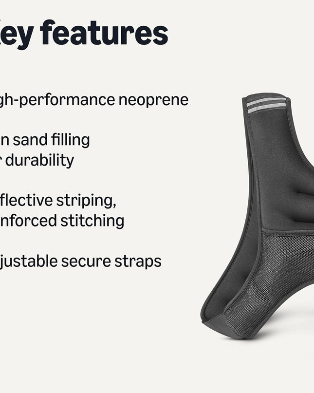 Amazon Basics Weighted Vest – 12 lb, Black with Reflective Stripe