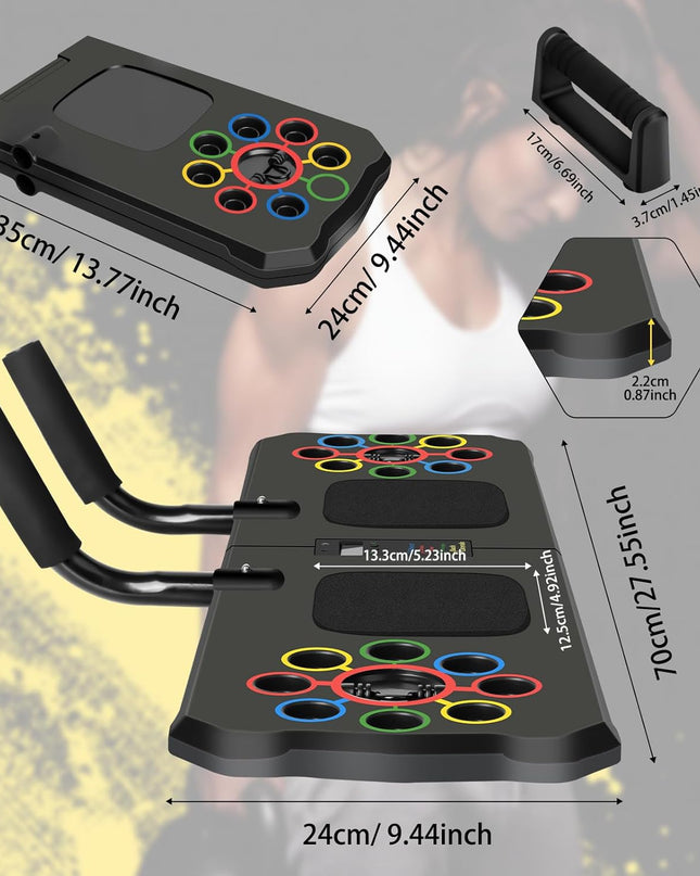 Transform Your Fitness Journey with the 24-in-1 Push Up Board - Automatic Count, Portable Exercise Equipment for Home Workouts!