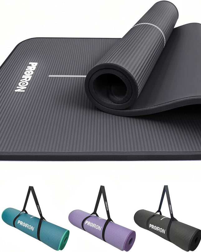 PROIRON Thick Yoga Mat – 10/15MM NBR Foam Exercise & Fitness Mat
