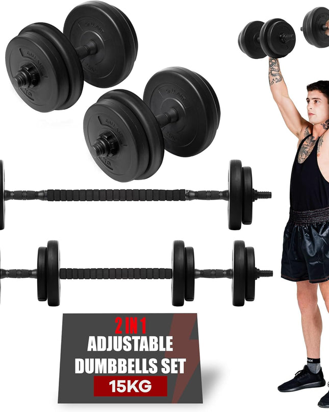 Gallant 20KG Adjustable Dumbbell & Barbell Set