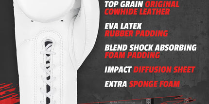 BRAVOSE Elite Pro Lace Up Boxing Gloves – Professional Leather Training & Sparring Gloves