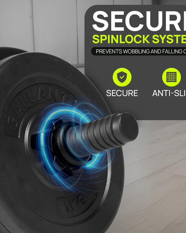 Gallant 20KG Adjustable Dumbbell & Barbell Set