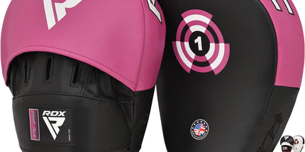 Boxing Pads Focus Mitts Maya Hide Leather Curved Hook and Jab Target Hand Pads Great for MMA, Kickboxing, Martial Arts, Muay Thai, Karate Training Padded Punching, Coaching Strike Shield