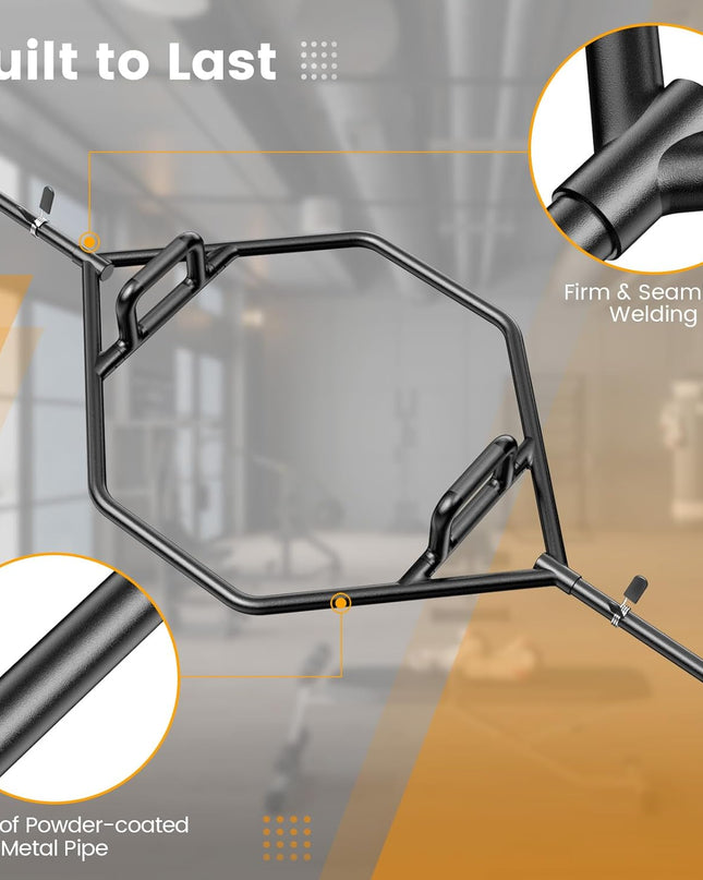  COSTWAY Olympic Hex Bar, 56” Steel Deadlift Trap Bar