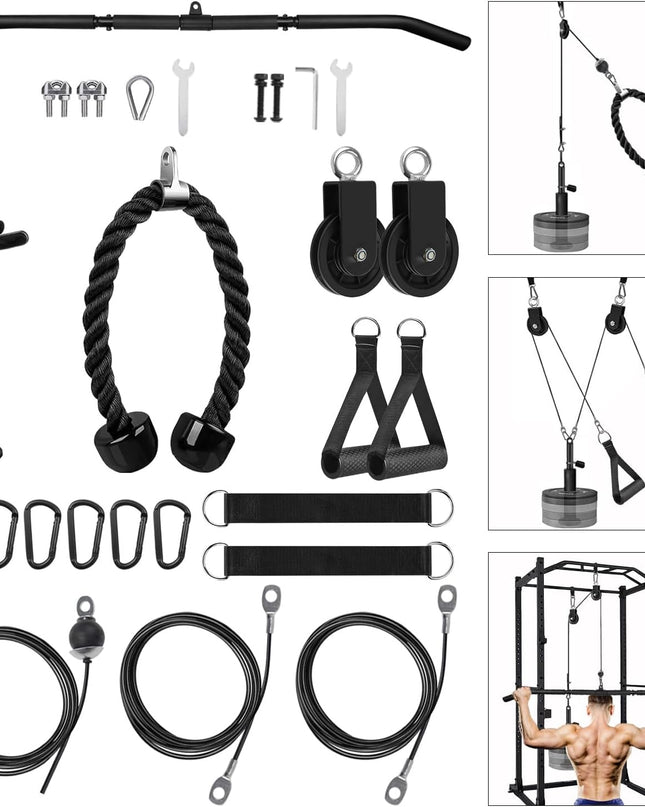 LFJ Fitness Cable Pulley System – Home Gym Strength Trainer